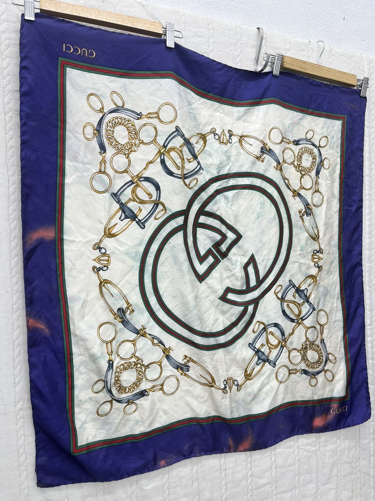 Gucci VTG GUCCI SILK HORSEBIT SCARF Size ONE SIZE - 2 Thumbnail