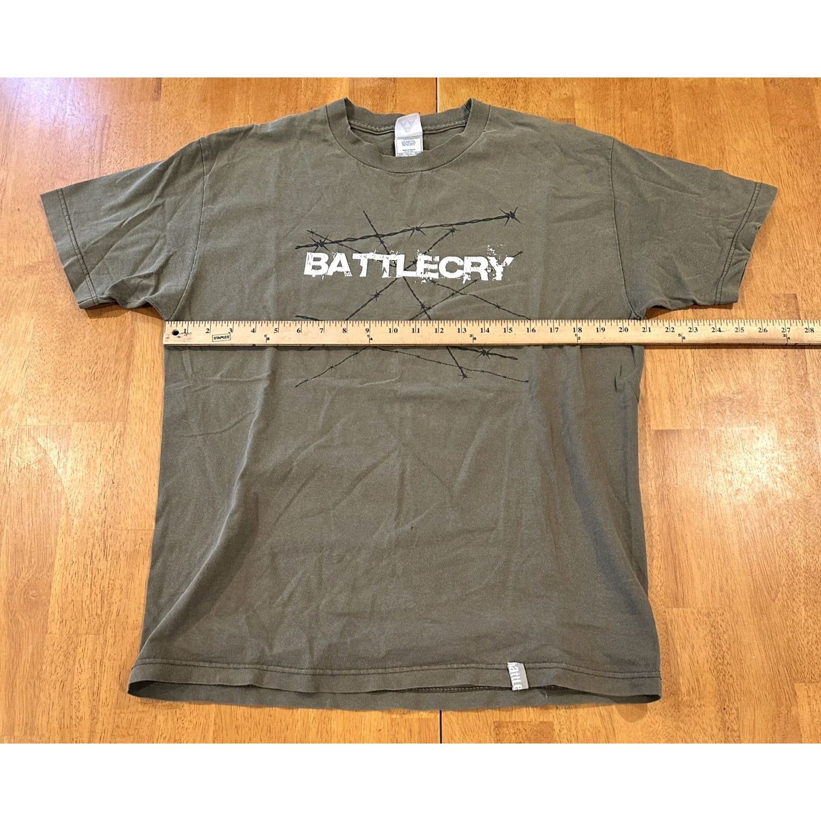 Vintage Acquire The Fire Battle Cry T Shirt Large Shirt Mens L Green 3D Cotton Crew Neck Short Sleeve Alstyle Regular Size: L Size US L / EU 52-54 / 3 - 4 Thumbnail