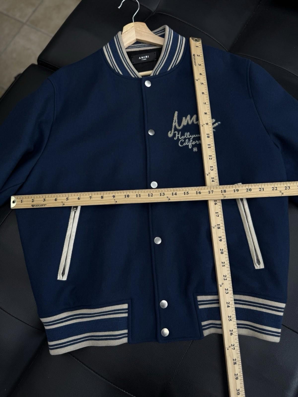Amiri Amiri Varsity Jacket Blue White Hollywood XL $1500 Retail Size US XL / EU 56 / 4 - 11 Thumbnail
