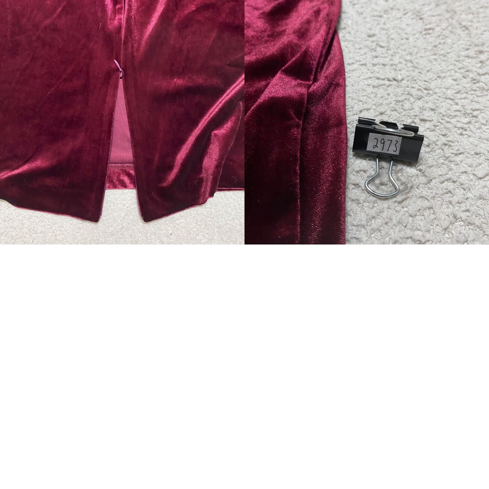 Vintage NWT Eloquii Skirt Womens 18 Plus Velvet Red Knee Length A-Line Slit Back 2973 Size 40" / US 18 - 8 Thumbnail