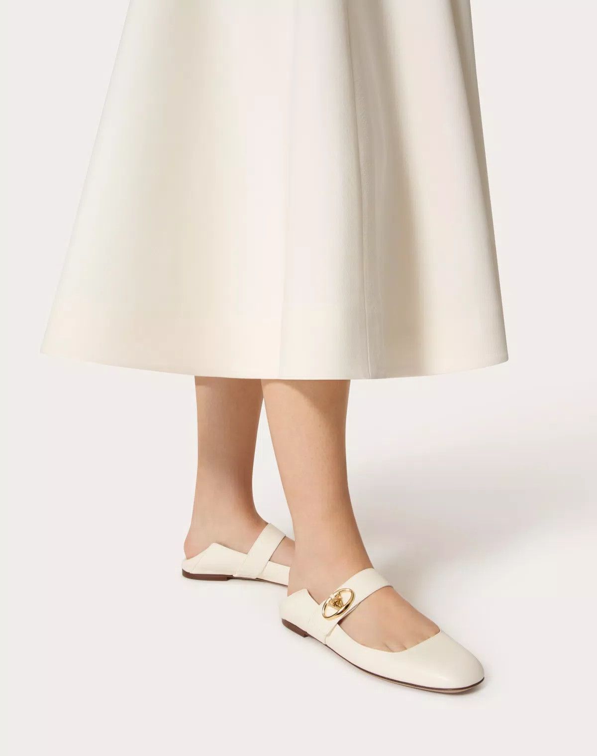 Valentino o1s1wg110625 Vlogo Locker Mary Jane Ballerina in White Size US 11 / IT 41 - 6 Thumbnail