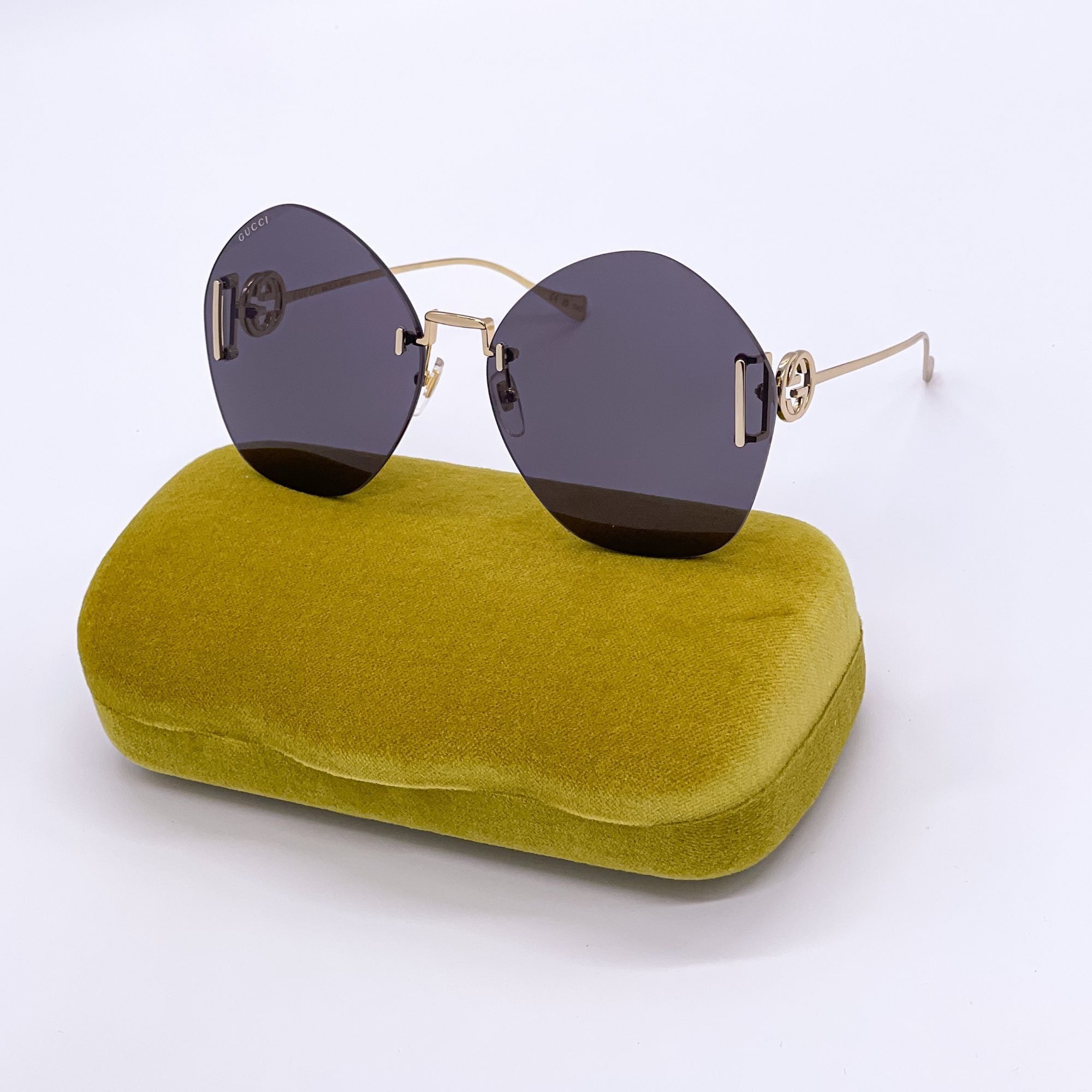 Gucci NEW GUCCI GG1203S 002 ROUND WOMEN SUNGLASSES GUCCI GG1203S Size ONE SIZE - 1 Thumbnail
