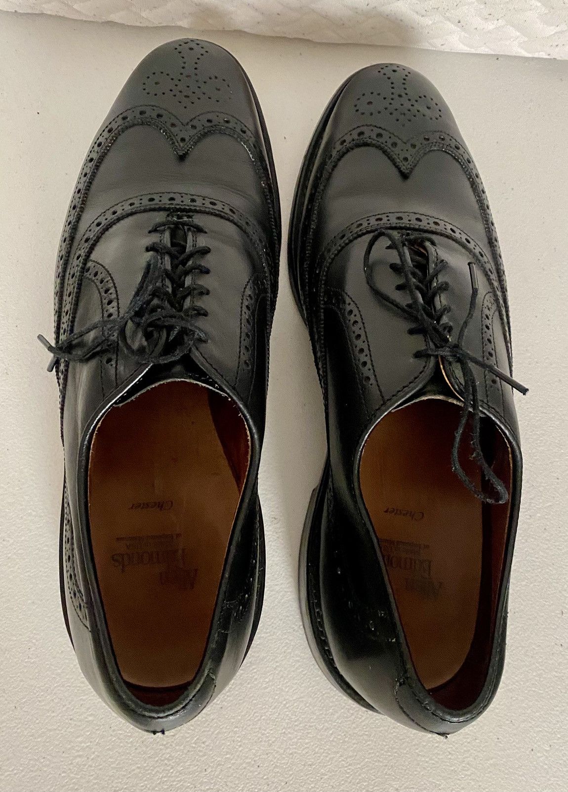 Allen Edmonds Allen Edmonds Chester 1903 Black Leather Wingtip Oxford 10 D Size US 10 / EU 43 - 8 Thumbnail
