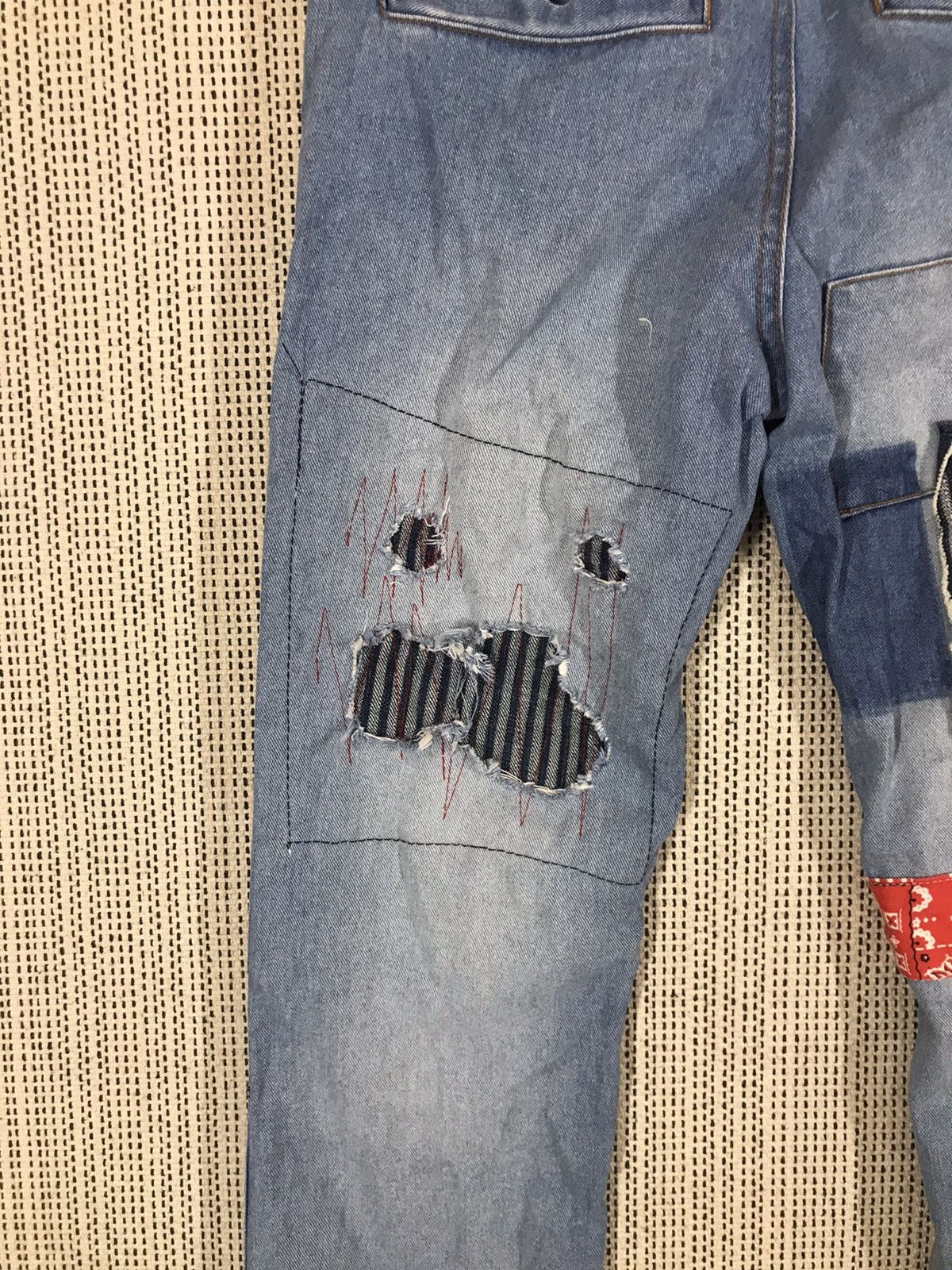 Japanese Brand ‼️JAPANASE BRAND BOOTCUT DENIM CUSTOM BANDANA PATCH‼️ Size US 29 - 8 Thumbnail
