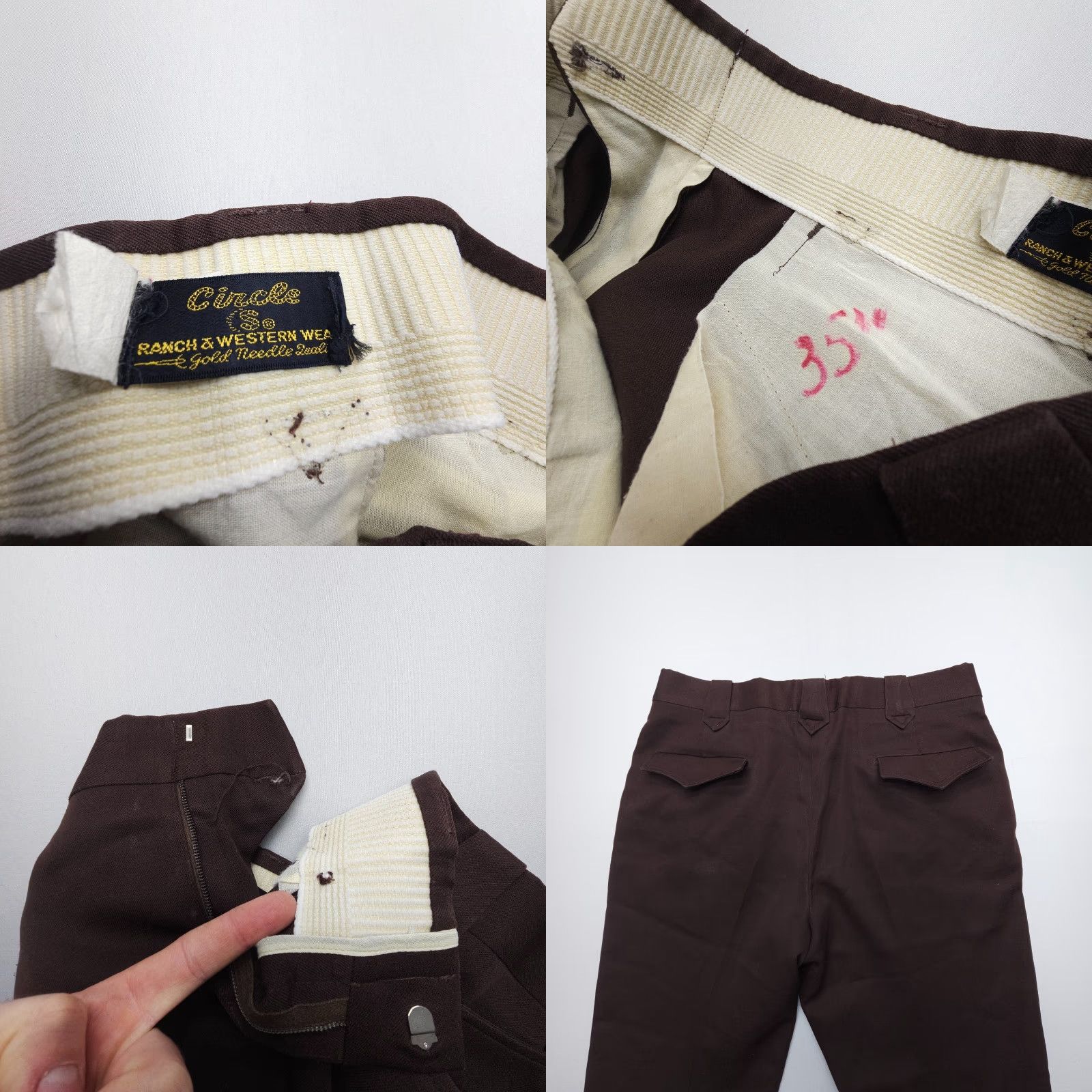 Vintage VTG Circle S Ranch Western Dress Pants Mens 35x29 Brown Circle S Ranch Western Dress Pants Mens 35x29 Brown USA Made) Size US 35 - 8 Thumbnail