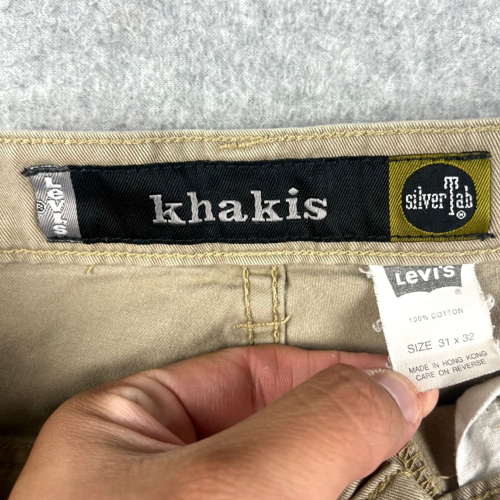 Levi's VINTAGE Levi's SilverTab Cargo Pants 31x32 Beige Mens 90s Y2K Loose Baggy Wide Leg Size US 31 - 3 Thumbnail