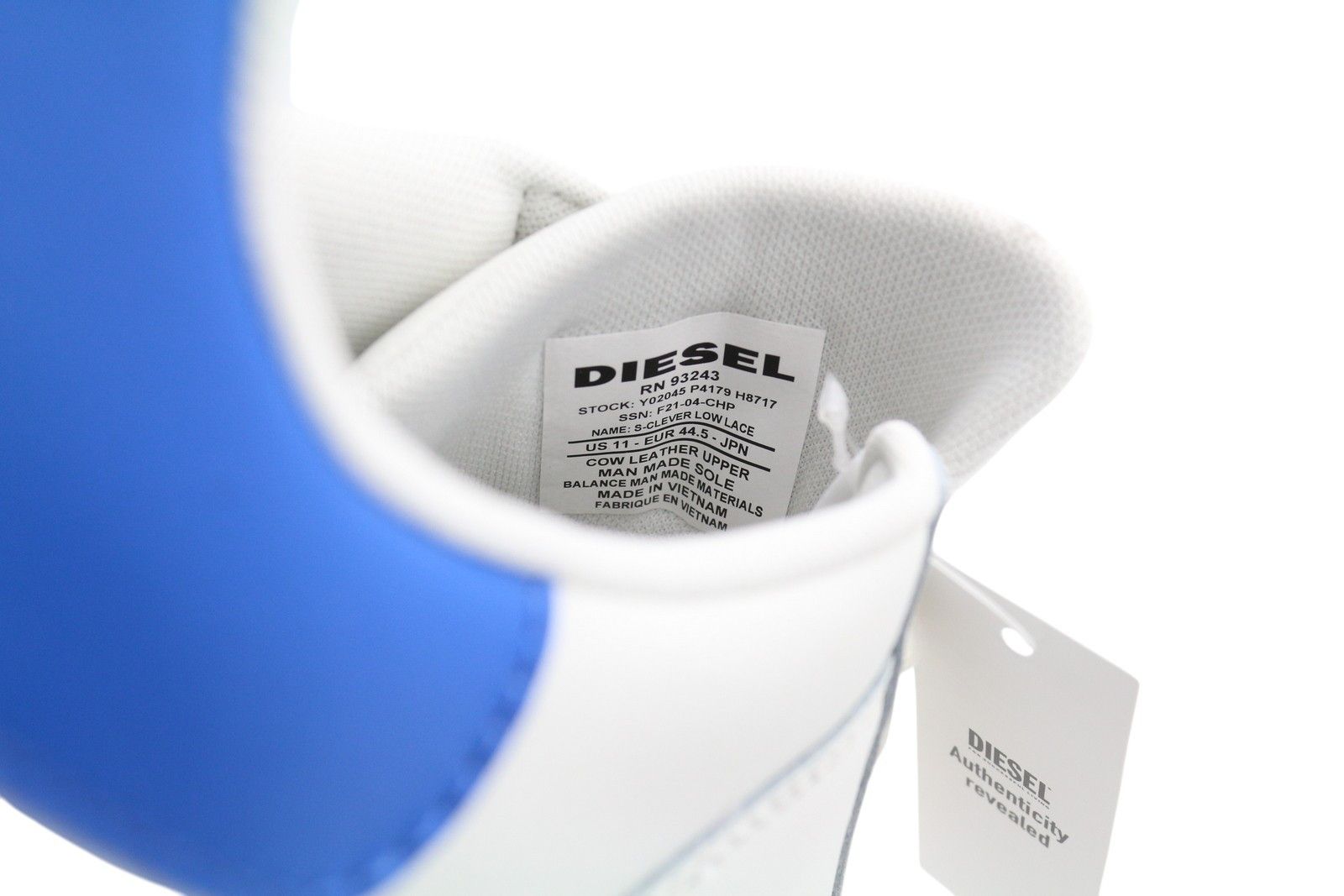 Diesel S-CLEVER LOW LACE EU44.5 White Cow Leather 41520 Size US 11.5 / EU 44-45 - 9 Thumbnail