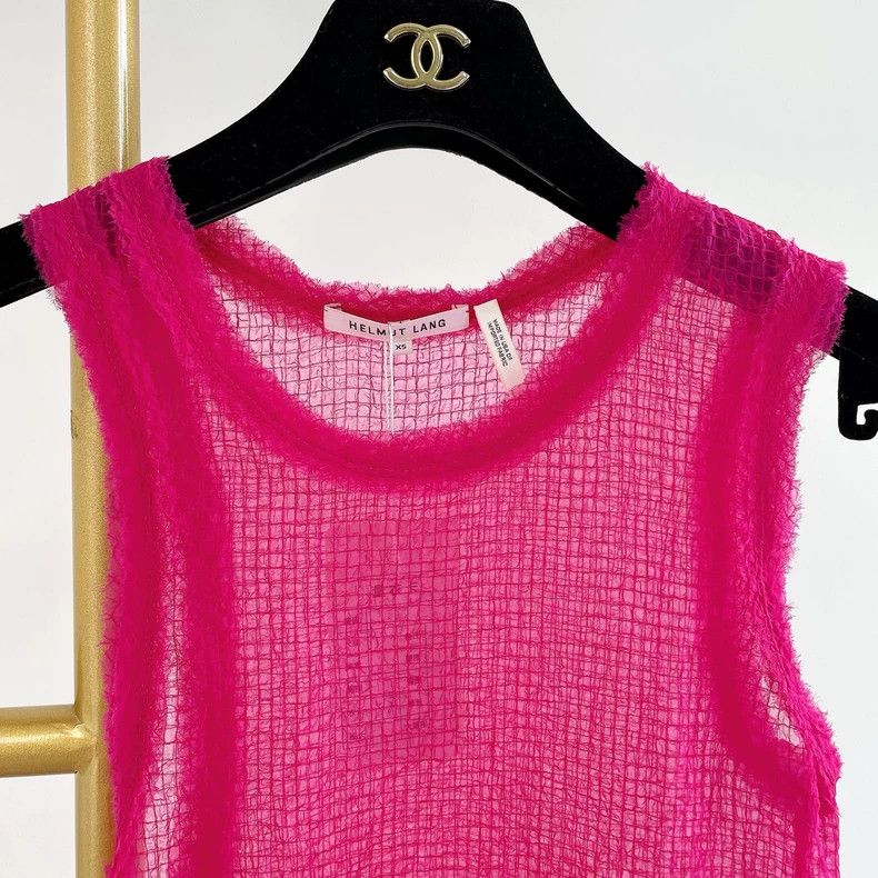 Helmut Lang HELMUT LANG Pink checkered sleeveless top Size XS / US 0-2 / IT 36-38 - 3 Thumbnail