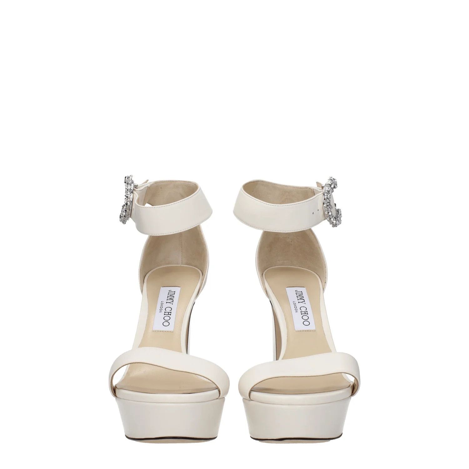 Jimmy Choo ob1o1e1124 Leather Sandals in Beige/Milk Size US 11 / IT 41 - 3 Thumbnail