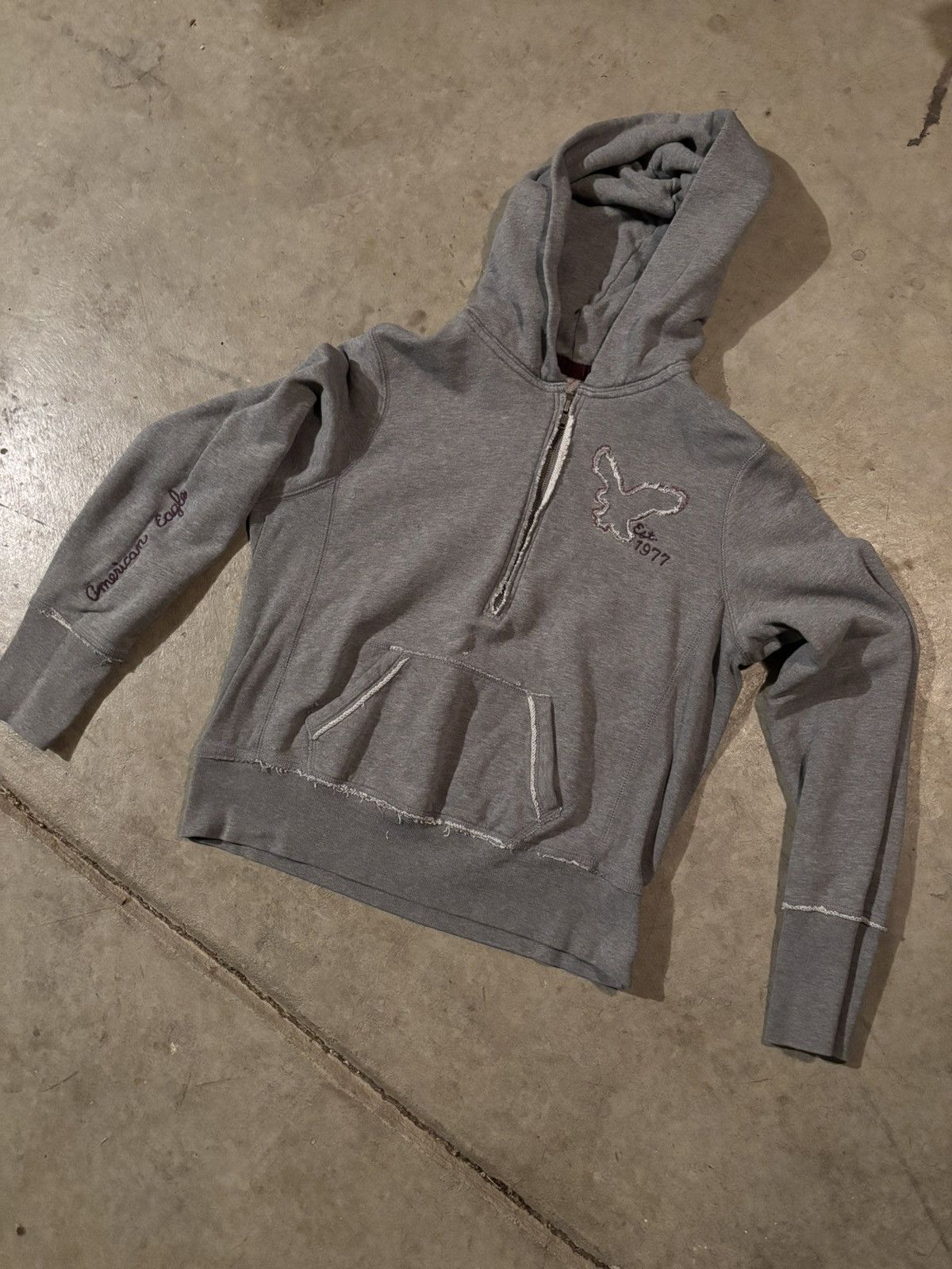 American Eagle Outfitters × Vintage 🚨 AMERICAN EAGLE🦅 HALF ZIP HOODIE 🚨 Size M / US 6-8 / IT 42-44 - 1 Thumbnail
