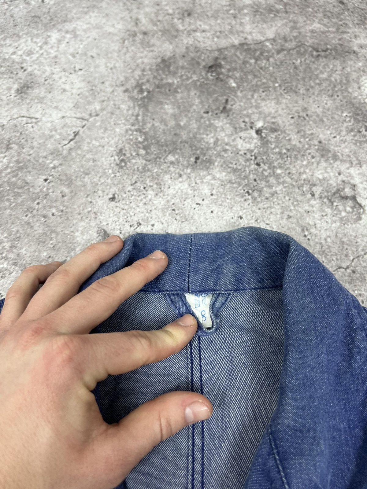 Other Vintage French Worker Work Jacket Cotton Blue Size US XL / EU 56 / 4 - 9 Thumbnail