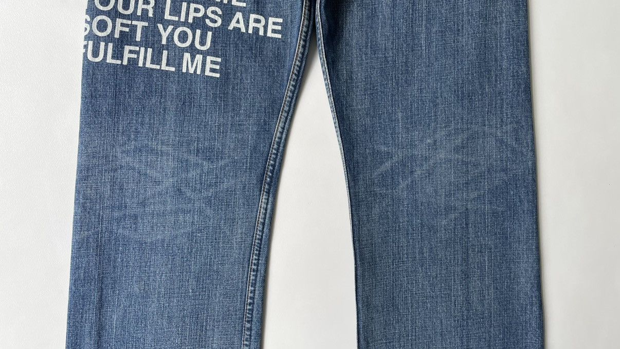 Comme des Garcons A/W 01 ‘Poem’ Print Denim Jeans Size US 34 / EU 50 - 11 Thumbnail