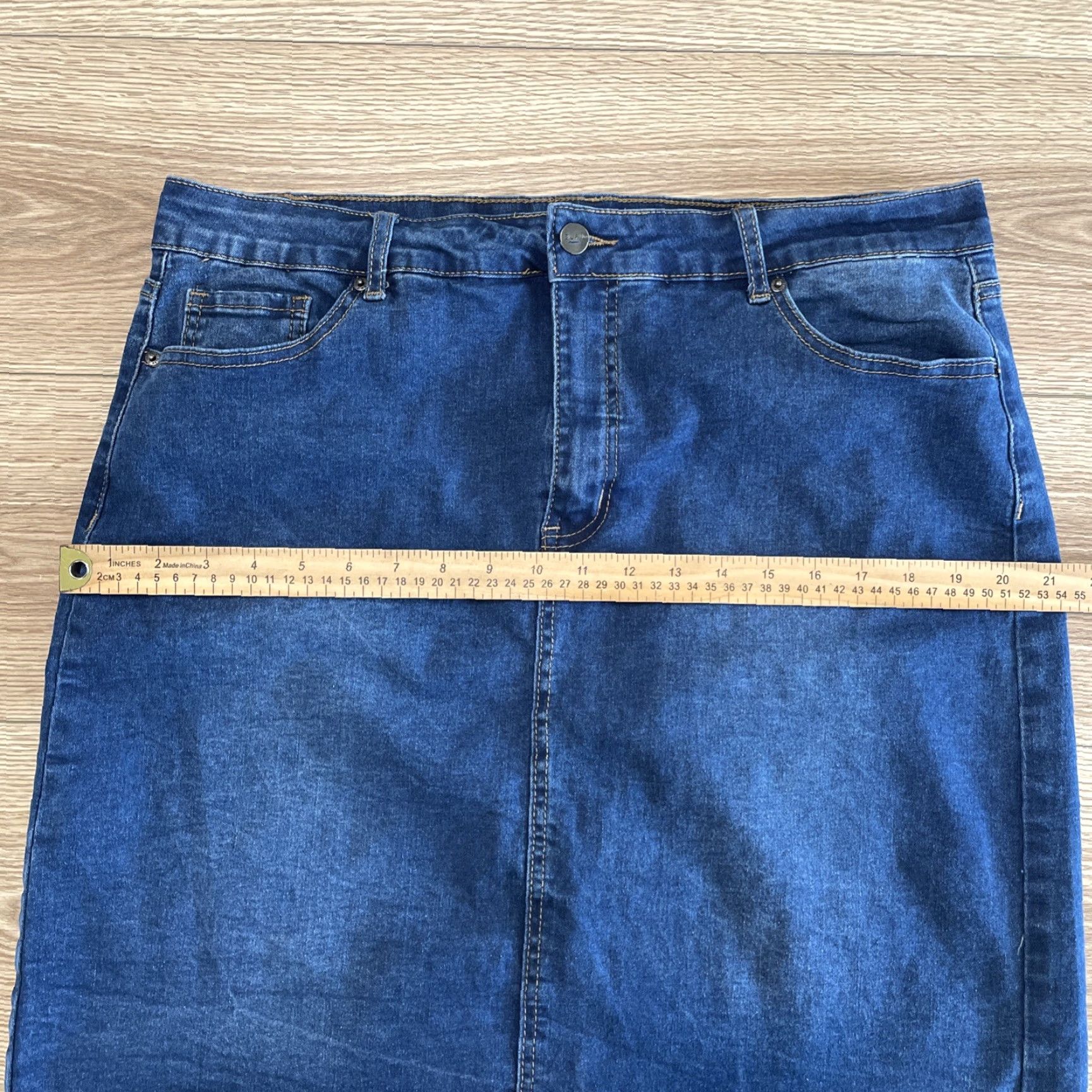 Denime BLEU Blue Denim A-Line Skirt Size 16 Regular Women Size 38" / US 16 / IT 52 - 5 Thumbnail