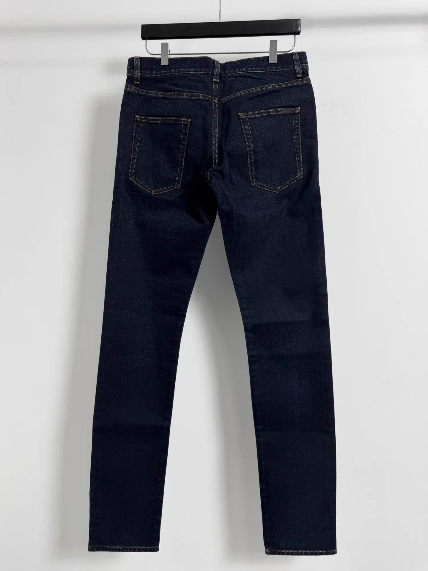Saint Laurent Paris SLP 21fw D02 navy raw yellow line jeans 31 Size US 31 - 2 Thumbnail