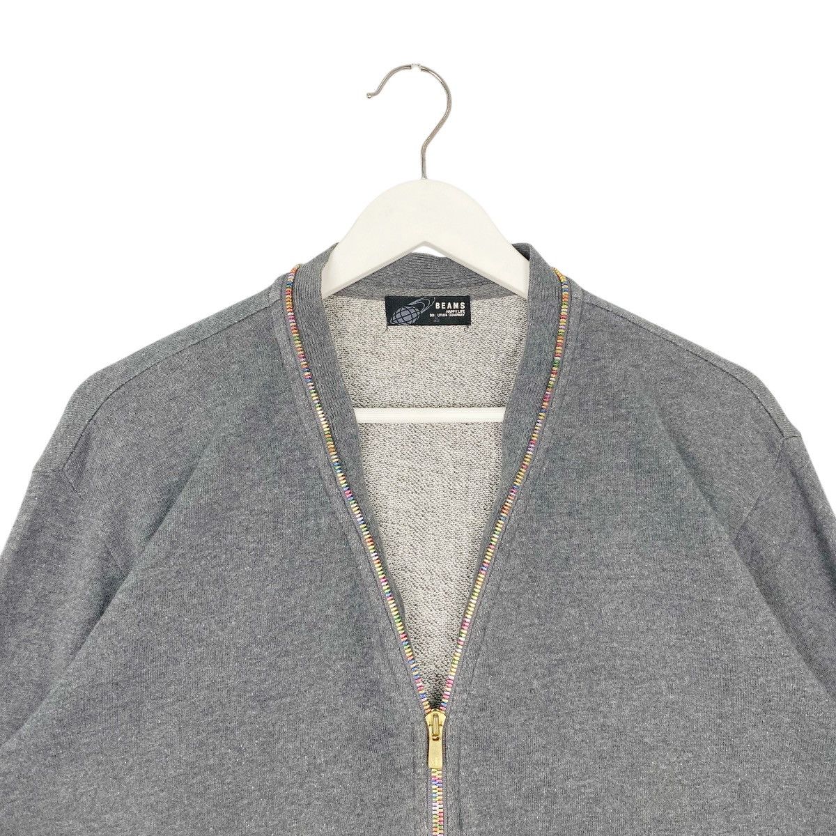 Vintage Vintage Japanese Brand Beams Full Zip Cardigan Sweater Grey Size L / US 10 / IT 46 - 4 Thumbnail