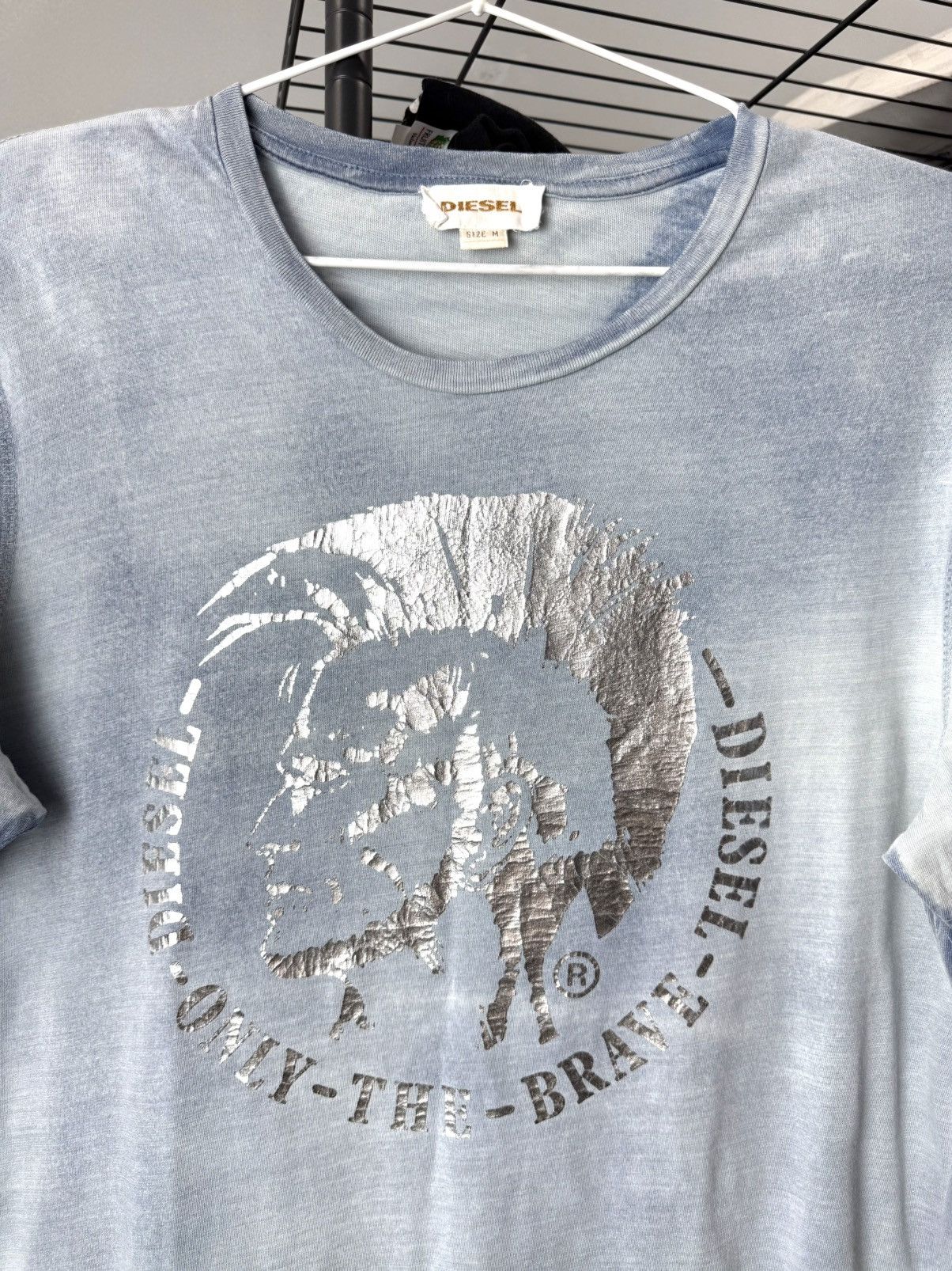 Diesel Diesel Silver Logo Gradient Fabric Faded T Shirt Size US M / EU 48-50 / 2 - 2 Thumbnail