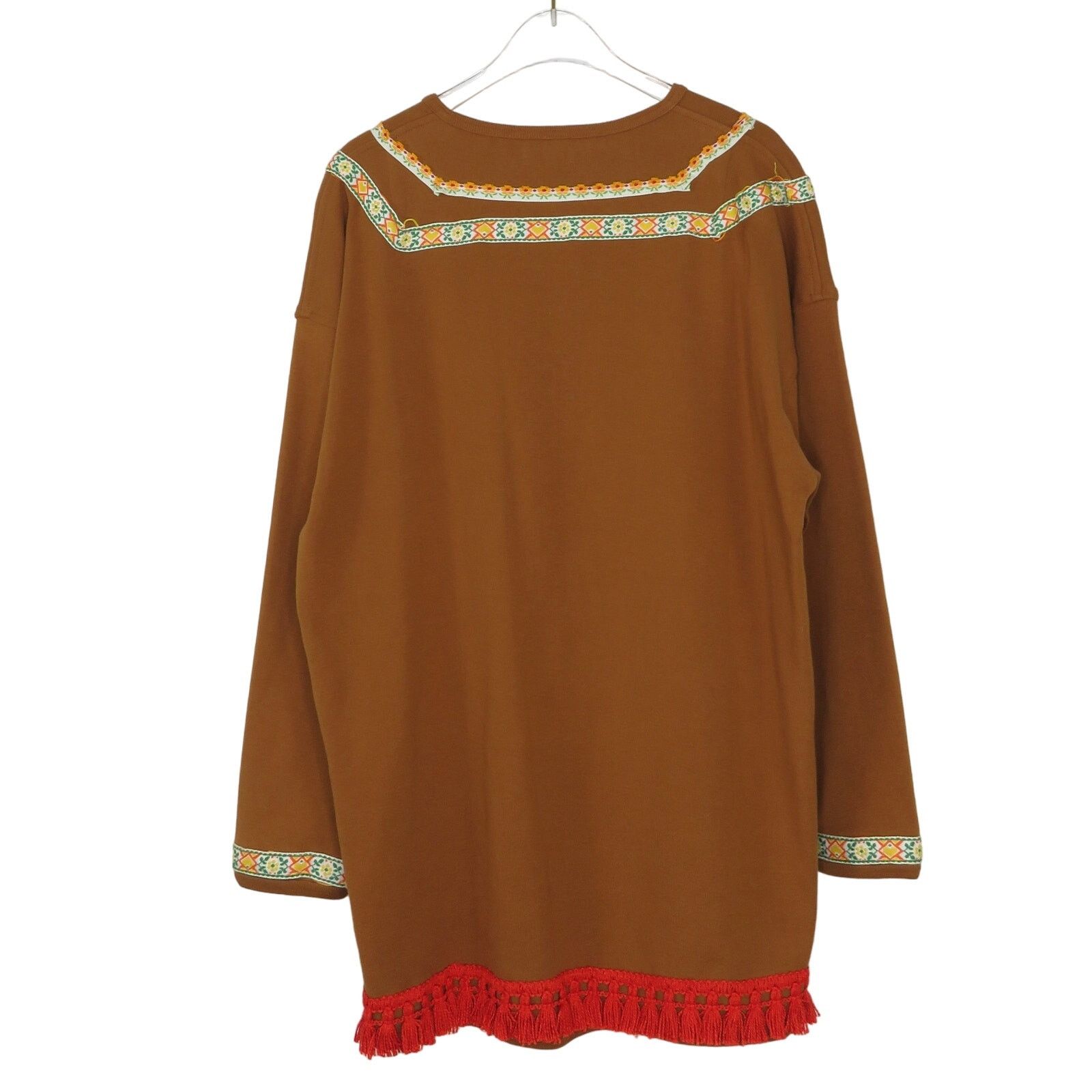 Vintage VTG. Songwriter Embroidered Brown Boho Western Tassel Blouse Size S / US 4 / IT 40 - 5 Thumbnail