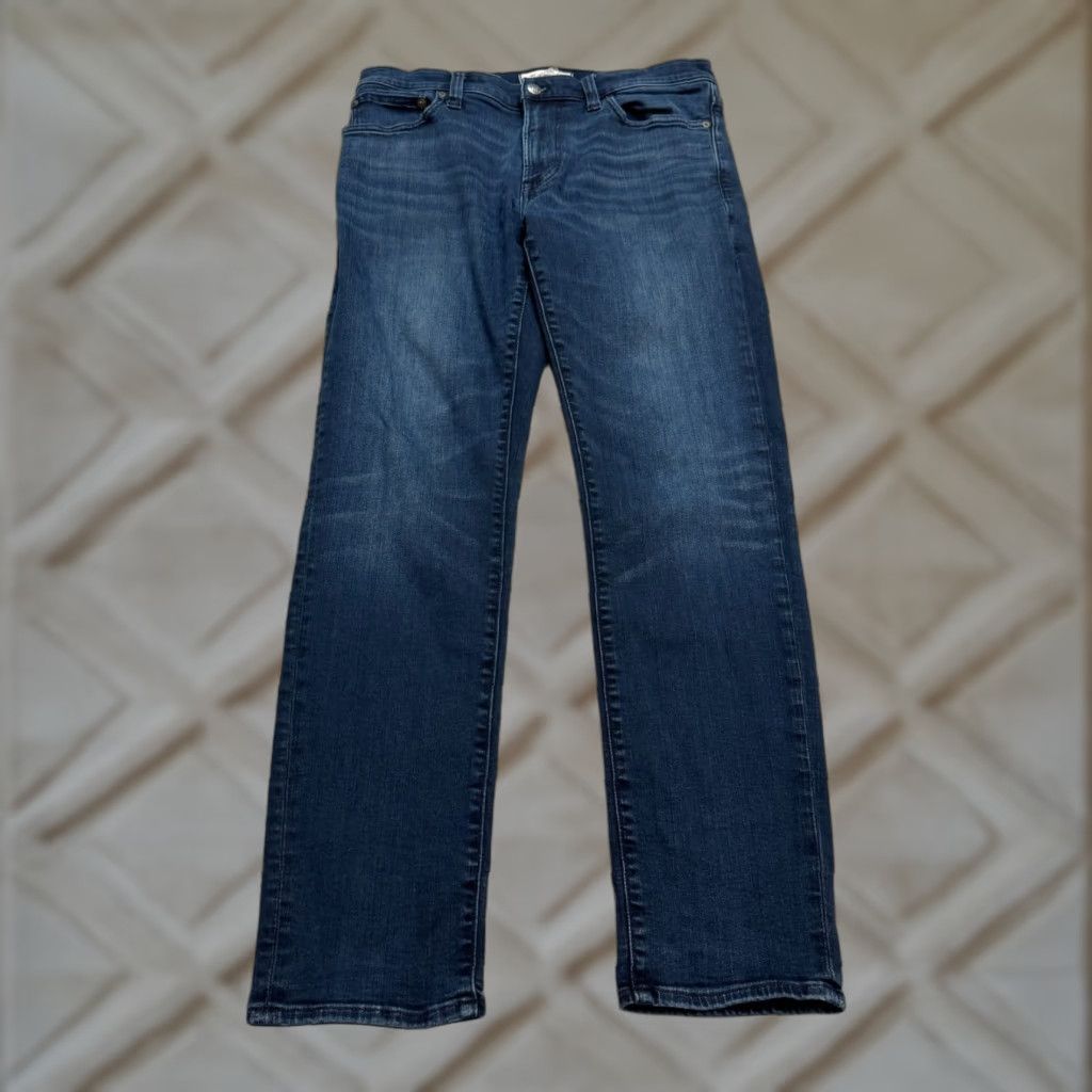 Madewell Madewell Slim Fit Straight Denim Jeans Mens 32x32 Blue Dark Wash Stretch Casual Size US 32 / EU 48 - 1 Thumbnail