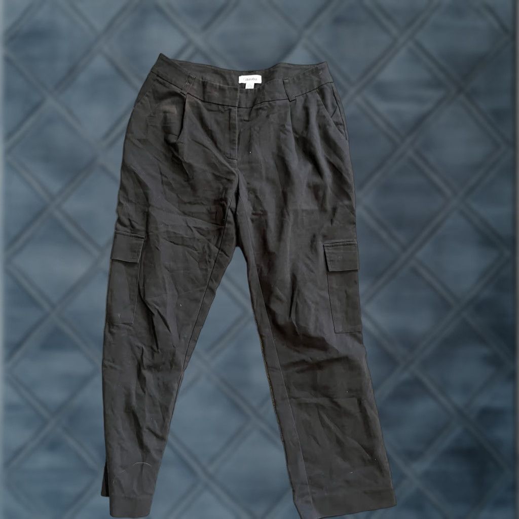 Calvin Klein Calvin Klein Black Cargo Pants Casual Cotton Straight Leg Size 4 Womens Size 27" / US 4 / IT 40 - 1 Thumbnail