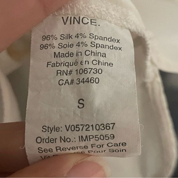 Vince Vince Ivory Silk Blend Scoop Neck Tank Top Women’s Size S Size S / US 4 / IT 40 - 8 Thumbnail