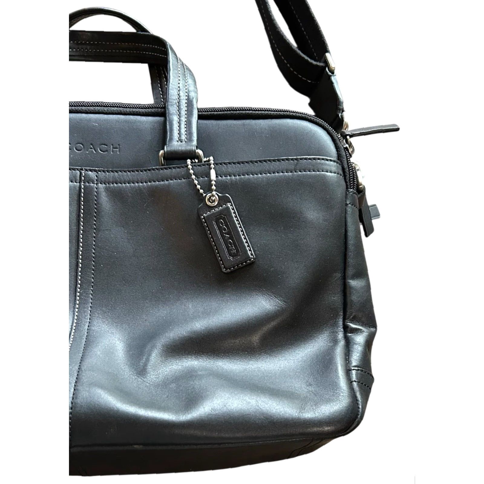 Coach COACH Business Bag 2way F70707 Black Leather Crossbody Messenger Suitcase Read Size ONE SIZE - 3 Thumbnail