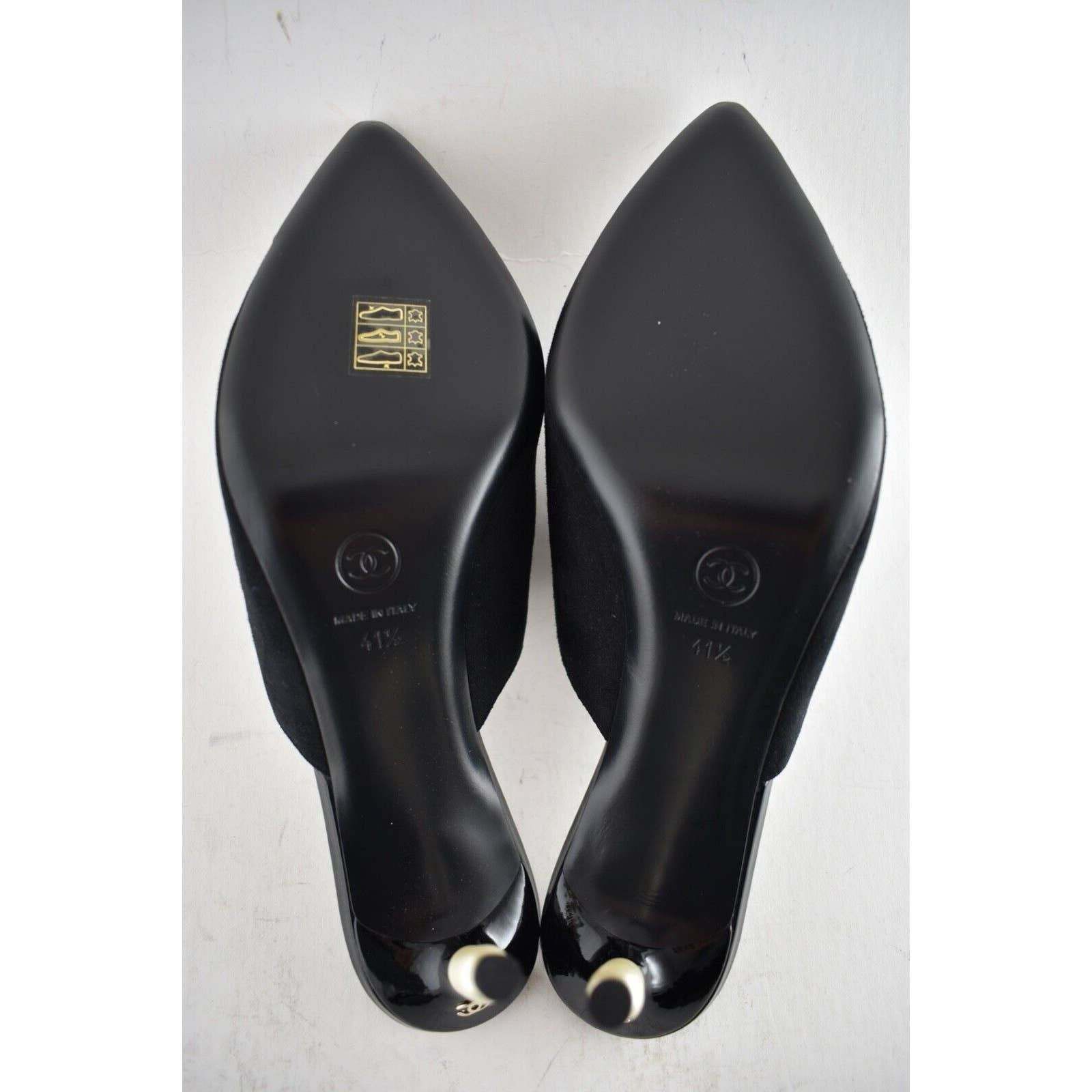 Chanel 20C Paris In Rome Pearl Suede CC Mule Slide Heel Pump 41.5 Size US 11.5 / IT 41.5 - 8 Thumbnail
