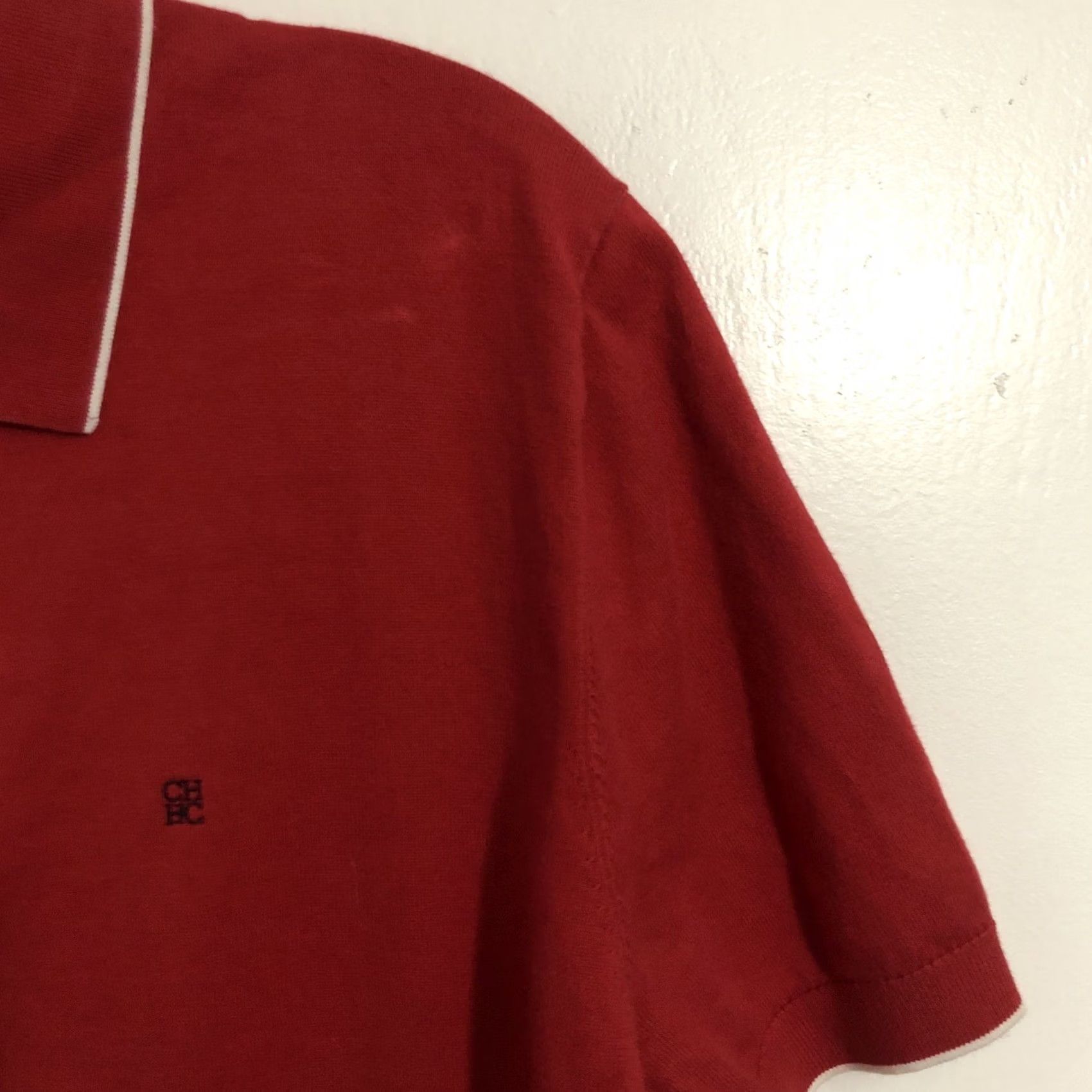 Carolina Herrera CH Carolina Herrera Red Polo Shirt Men L 100% Cotton Short Sleeve Shirt Polo Classic Casual Mens Size US L / EU 52-54 / 3 - 6 Thumbnail