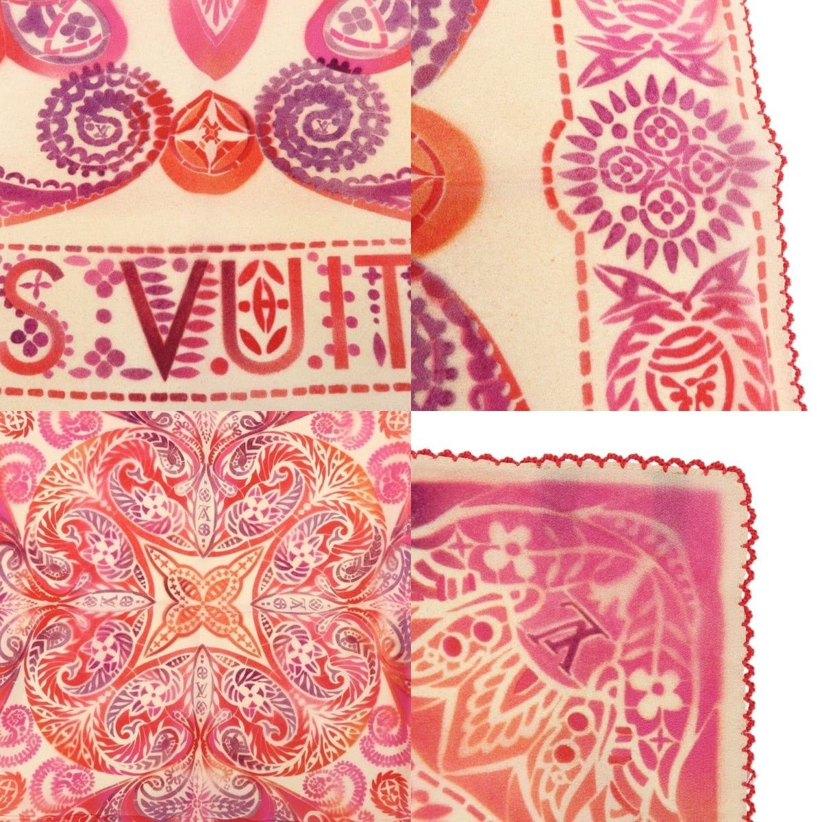 Louis Vuitton Louis Vuitton Silk Scarf Paisley Design Multicolor Size ONE SIZE - 4 Thumbnail