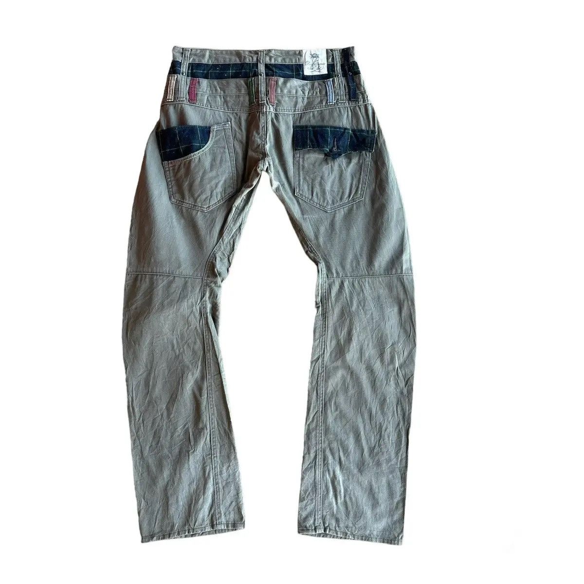 Hysteric Glamour RARE💥DOMINATE HANDCRAFT DOUBLEWAIST BANANA CURVED LEG PANTS Size US 33 - 2 Thumbnail
