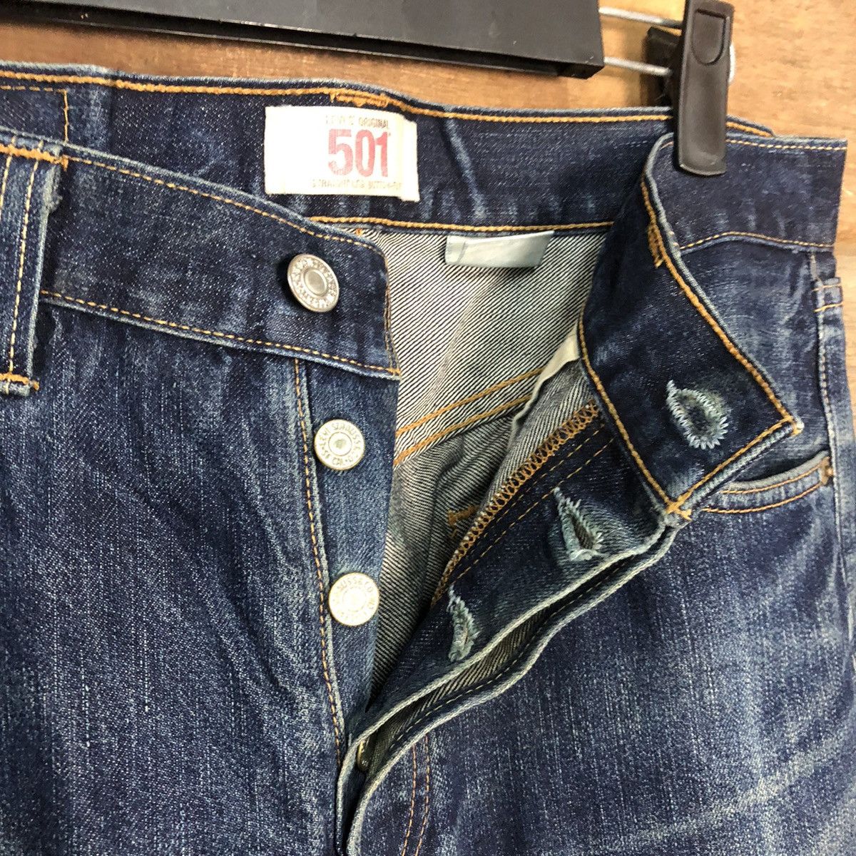 Levi's 501 Levis Strauss & Co faded Blue Denim Pants #7318 Size US 29 - 12 Thumbnail