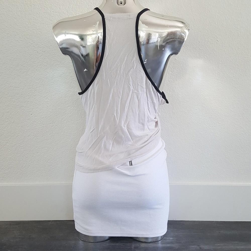 Designer White Black Trim Melville Racerback Tank Size ONE SIZE - 2 Thumbnail