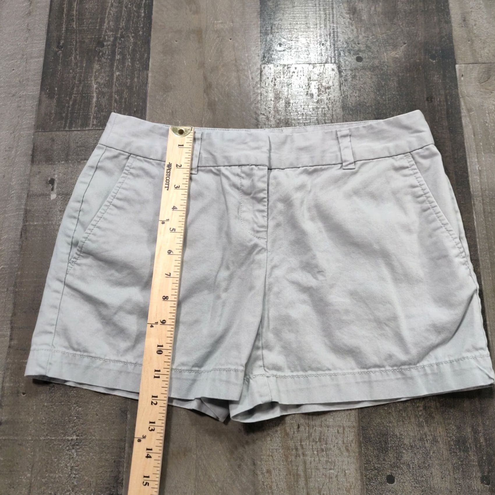 Loft LOFT Chino Shorts Womens Gray 0 Mid-Rise Flat Front Zip Closure Pockets Casual Summer Preppy Clothes Mens? Women Size 29" - 8 Thumbnail