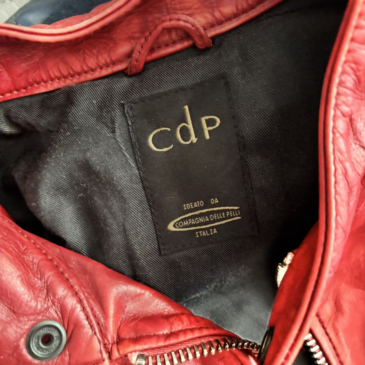 Vintage Vintage 1973 Italy Moto Real Red Leather Jacket Lampo Zip Size US M / EU 48-50 / 2 - 8 Thumbnail