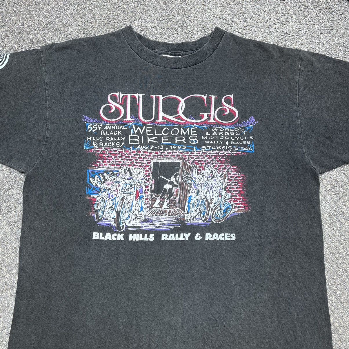 Other 1995 Sturgis Black Hills Rally South Dakota Biker Bar TShirt Size US L / EU 52-54 / 3 - 4 Thumbnail