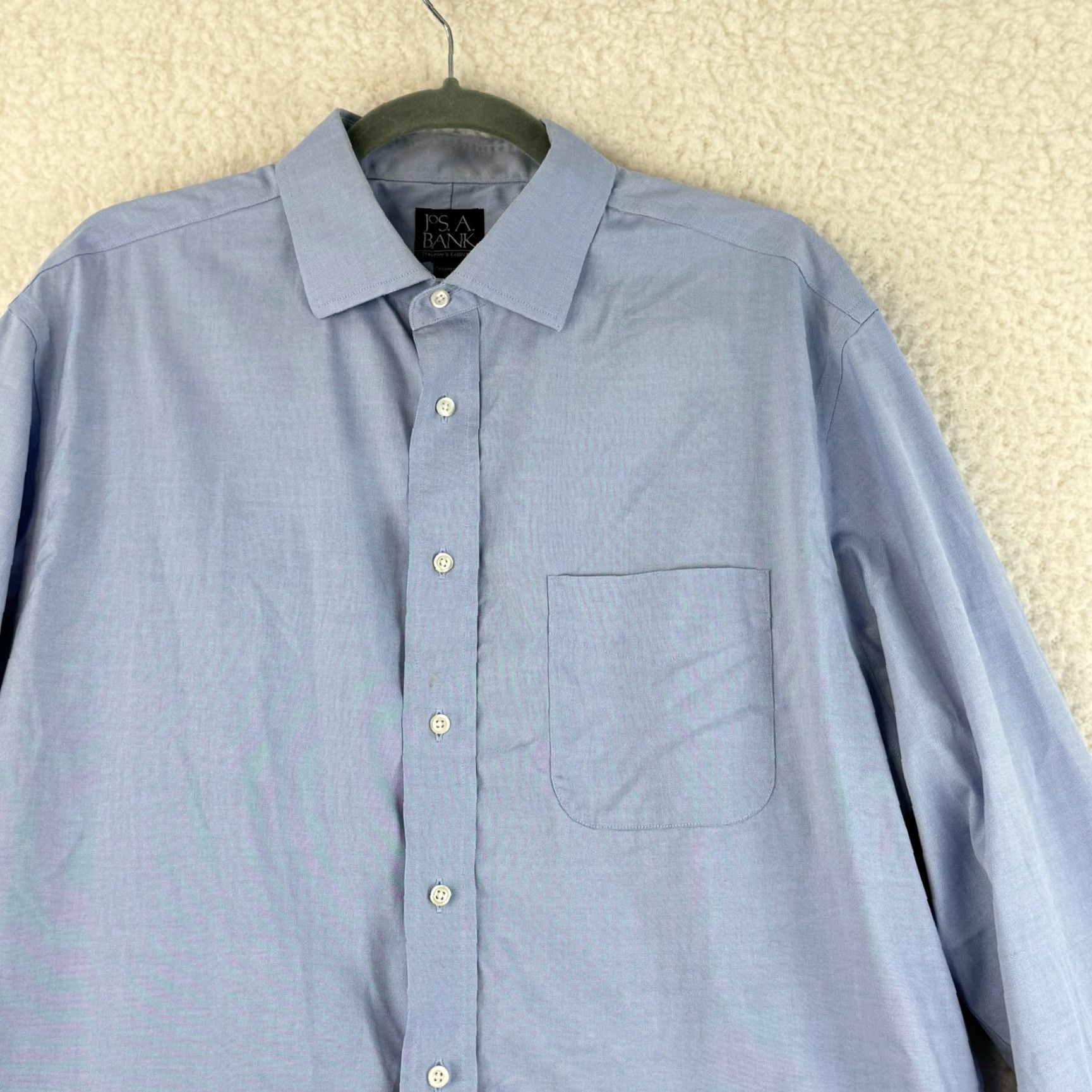 Jos. A. Bank Jos. A. Bank Button-Up Dress Shirt Mens Size XL Blue Tailored Fit Long Sleeve Size 46R - 2 Thumbnail