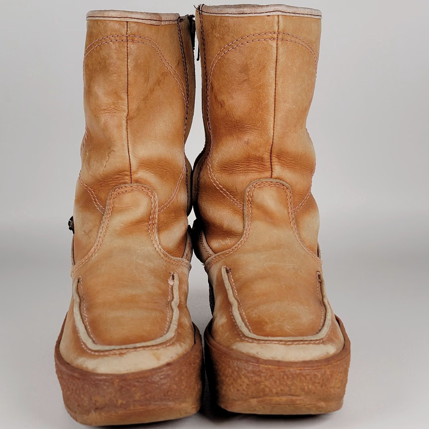 Vintage VINTAGE La Mondiale Italy Rambo Mens Boots Sherpa Lined Brown Leather Size 8 Beige Snow Boot Size US 7 / EU 40 - 2 Thumbnail