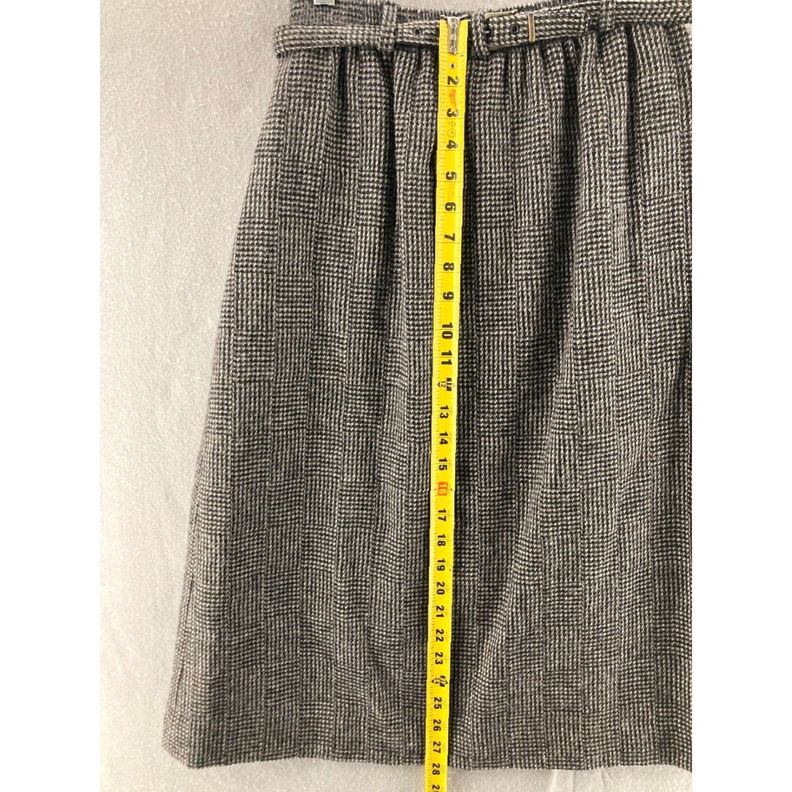 Vintage VINTAGE Barclay Skirt Womens 11-12 Gray Wool Lined USA Made Knee Length A-Line Belted Modern Size 32" / US 10 / IT 46 - 4 Thumbnail