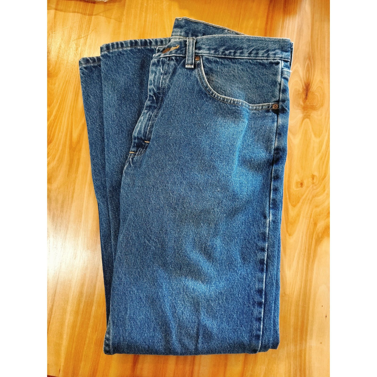 Wrangler Wrangler 35x32 Regular Fit Blue Denim Jeans Size US 35 - 7 Thumbnail
