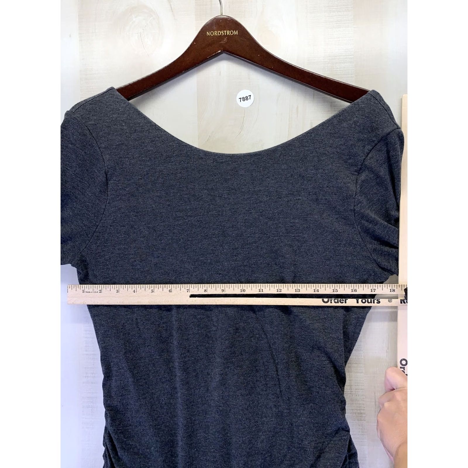 Athleta Athleta Dress Womens Gray Scoop Back 3/4 Sleeve Rouched Sides Size M-7887 Size M / US 6-8 / IT 42-44 - 2 Thumbnail