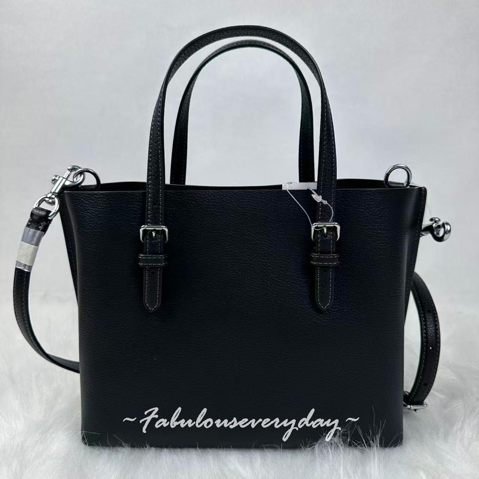 Coach Coach Mollie Tote Bag 25 Crossbody Leather/Black CV966 NWT Size ONE SIZE - 3 Thumbnail