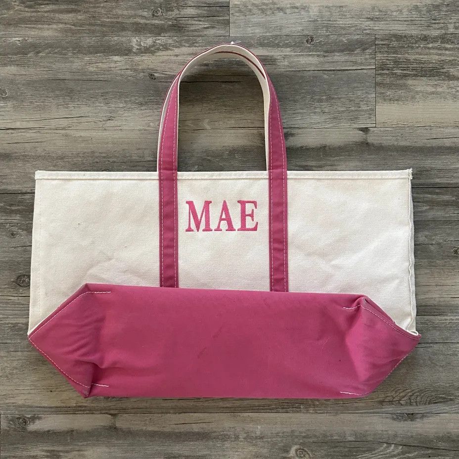 L.L. Bean Vintage L.L. Bean Boat And Tote Pink Canvas Tote Bag XL Size ONE SIZE - 2 Thumbnail