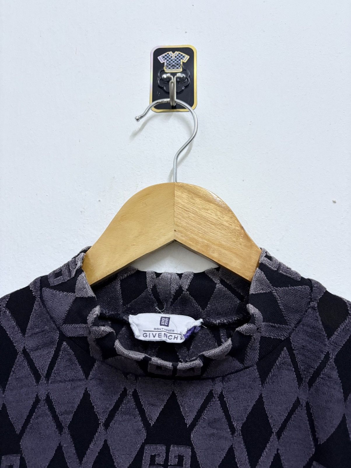 Givenchy Vintage 90's Givenchy Monogram - Argyle Pattern S/S Shirt Size S / US 4 / IT 40 - 6 Thumbnail