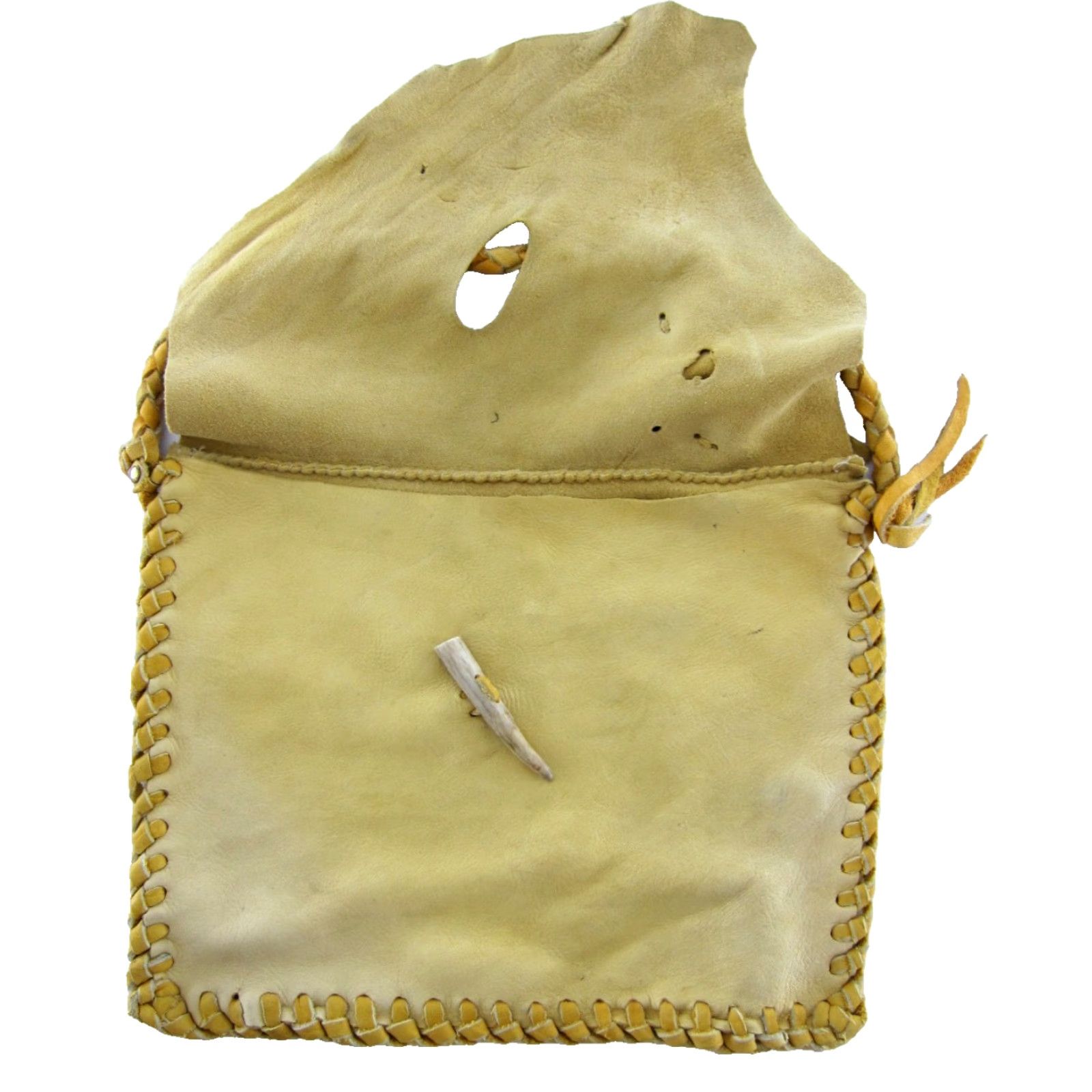 Vintage VINTAGE Handmade Soft Leather Stitched Small Hand bag Purse Tan Brown 100% Leather Top Handle Bag Women Vintage-Style Bag Size ONE SIZE - 3 Thumbnail