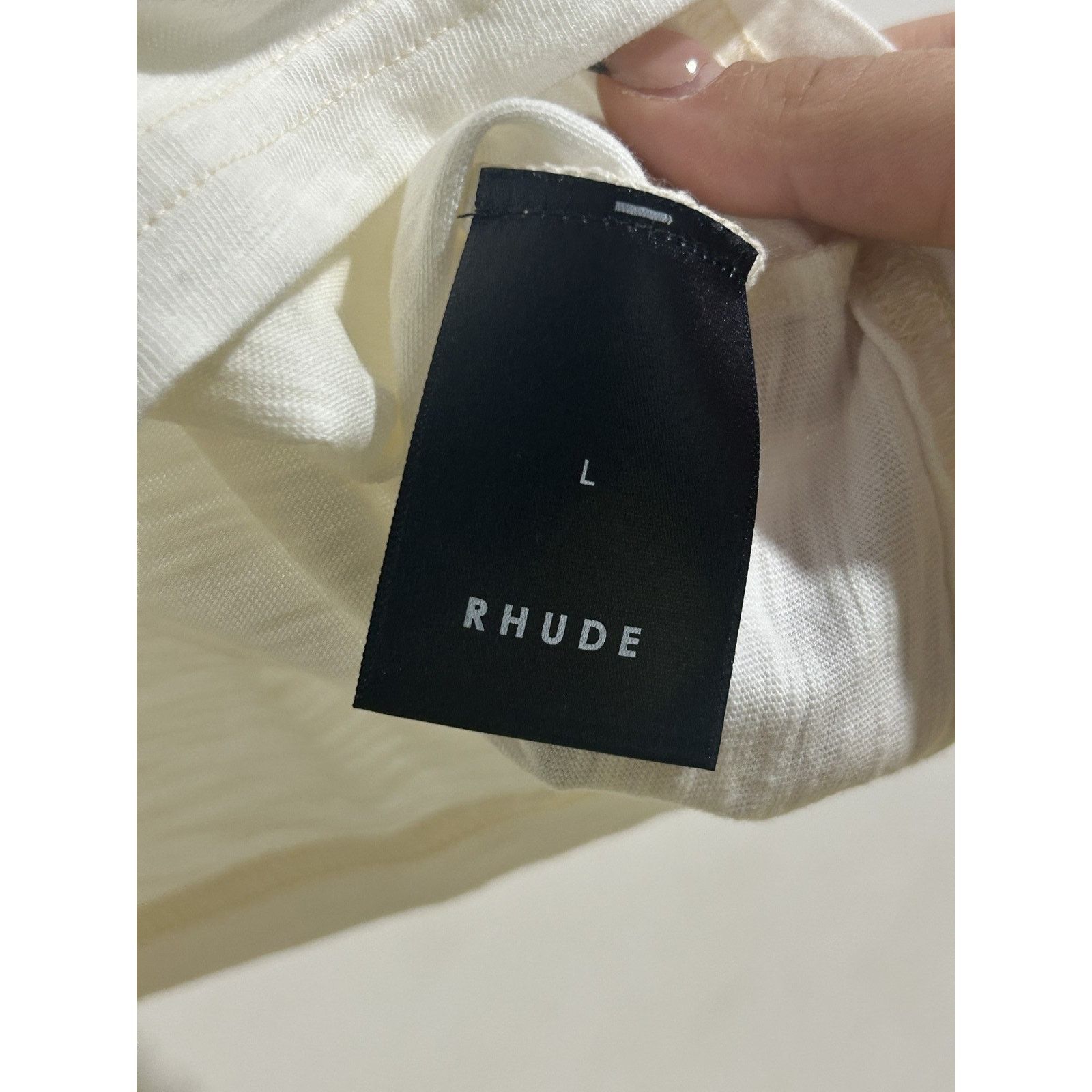 Rhude RHUDE LOGO SLUB WHITE TEE SIZE LARGE NEW Size US L / EU 52-54 / 3 - 3 Thumbnail