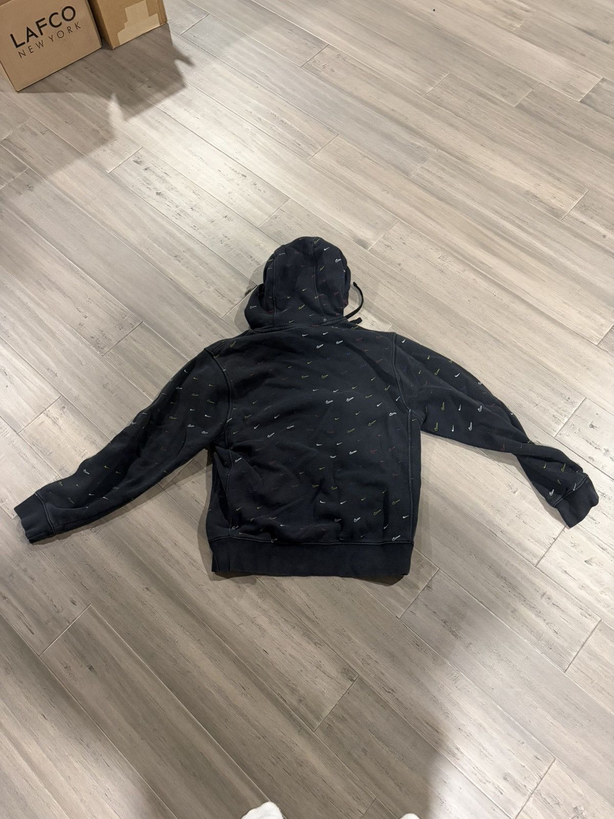 Nike Black Nike Hoodie with Checks all over Size US S / EU 44-46 / 1 - 3 Thumbnail
