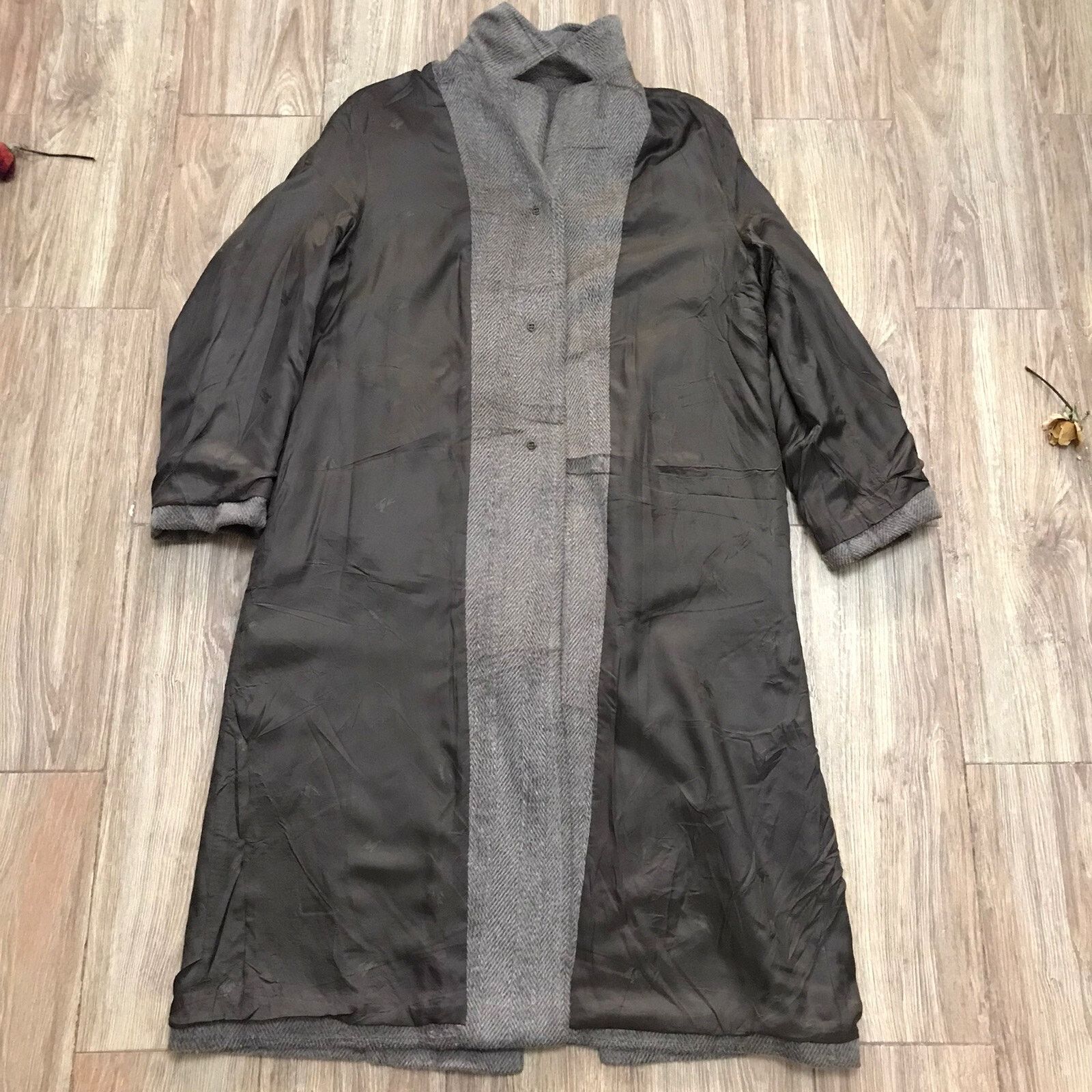 Burberry burberry's trench coat ALPACA WOOL tweed overcoat womens Size XL / US 12-14 / IT 48-50 - 8 Thumbnail