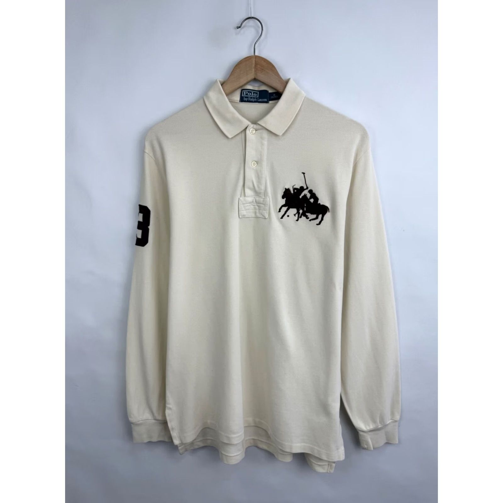 Polo Ralph Lauren VINTAGE Ralph Lauren Polo Long Sleeve Shirt Beige 90s Retro Mens L Size US L / EU 52-54 / 3 - 3 Thumbnail