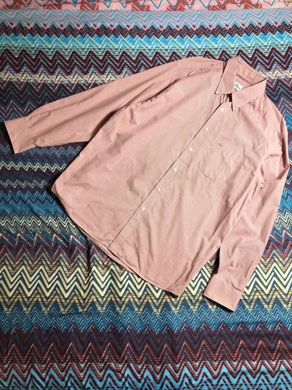 Lacoste × Vintage Lacoste Long Sleeve Button Down Shirt Blue Stiped Collared Size US L / EU 52-54 / 3 - 8 Thumbnail