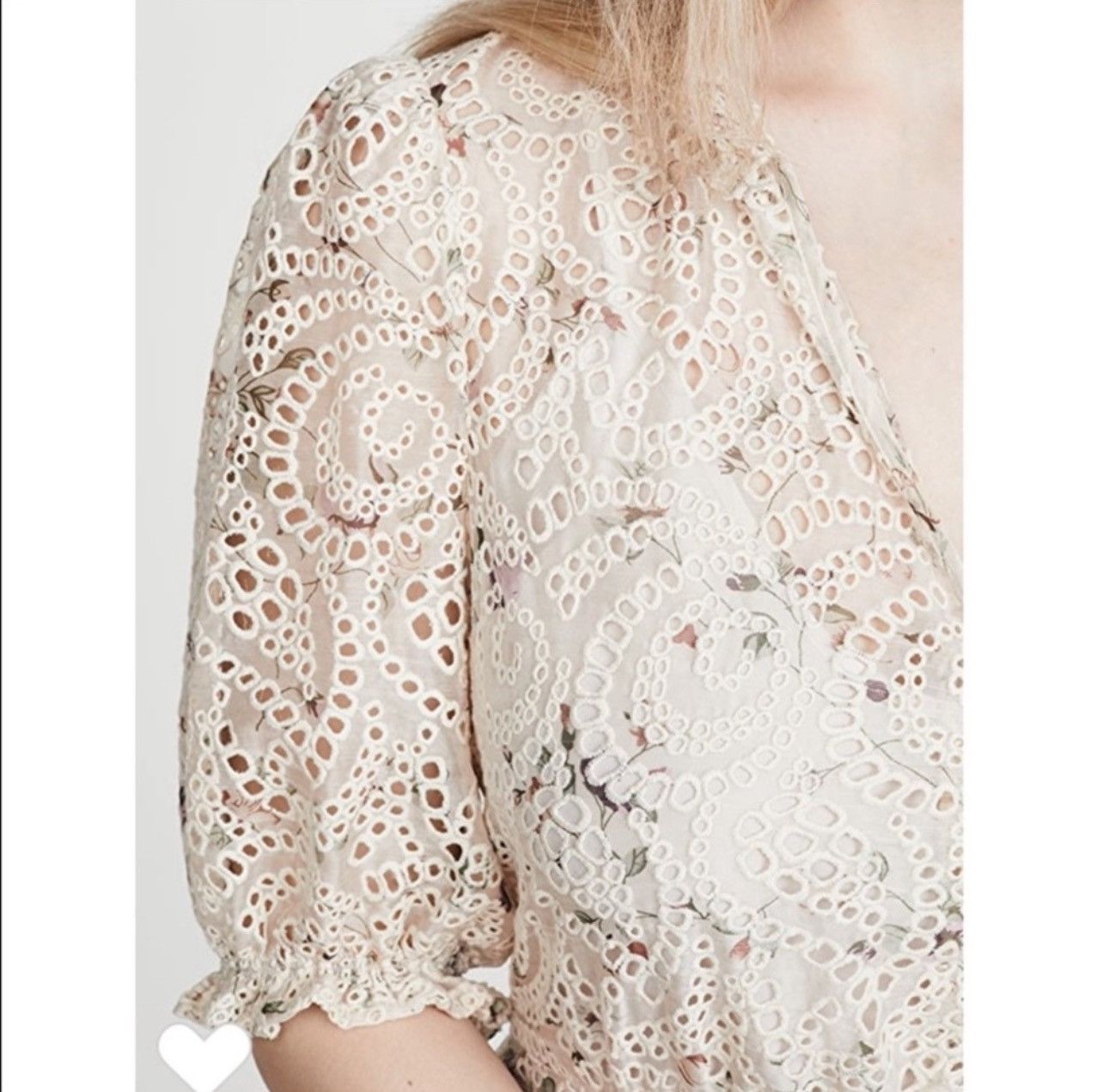Veronica Beard Veronica Beard JAX EYELET PUFF SLEEVE MINI DRESS IN IVORY Size XS / US 0-2 / IT 36-38 - 6 Thumbnail