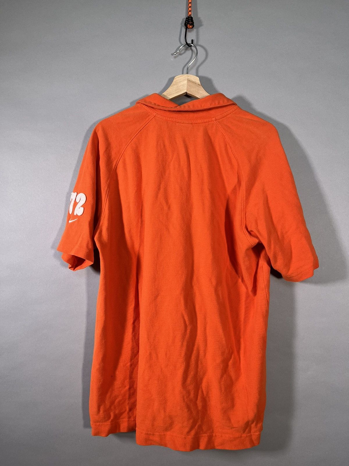 Nike × Vintage Y2K Nike Silver Tag Orange Polo Size US L / EU 52-54 / 3 - 7 Thumbnail